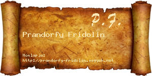 Prandorfy Fridolin névjegykártya